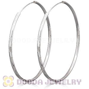 Dia 75mm Sterling Silver Hoop Earrings European Beads Compatible