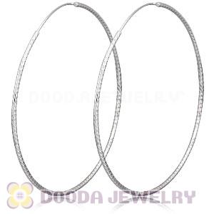 Dia 75mm Sterling Silver Hoop Earrings European Beads Compatible