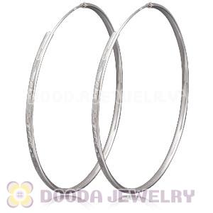 Dia 75mm Sterling Silver Hoop Earrings European Beads Compatible