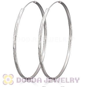 Dia 75mm Sterling Silver Hoop Earrings European Beads Compatible
