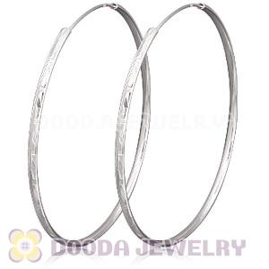 Dia 75mm Sterling Silver Hoop Earrings European Beads Compatible