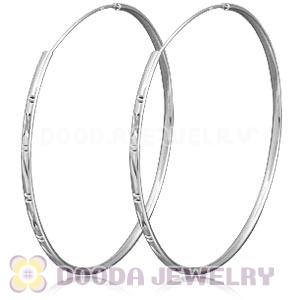 Dia 75mm Sterling Silver Hoop Earrings European Beads Compatible