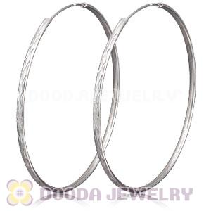 Dia 75mm Sterling Silver Hoop Earrings European Beads Compatible