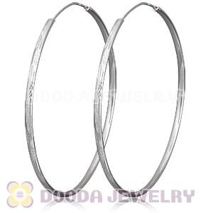 Dia 75mm Sterling Silver Hoop Earrings European Beads Compatible