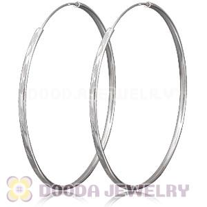 Dia 75mm Sterling Silver Hoop Earrings European Beads Compatible