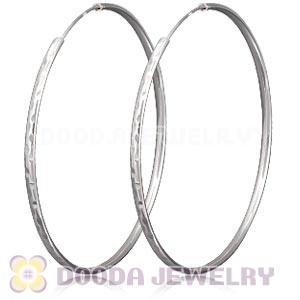 Dia 75mm Sterling Silver Hoop Earrings European Beads Compatible
