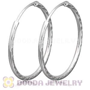 Dia 25mm Sterling Silver Hoop Earrings European Beads Compatible