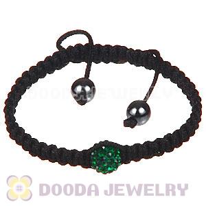 Wholesale On Sale Handmade Pave Green Crystal Macrame Bracelets