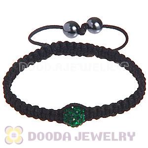 Wholesale Special Price Handmade Pave Green Crystal Macrame Bracelets