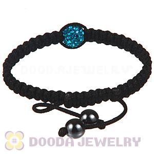 Wholesale On Sale Handmade Pave Blue Crystal Macrame Bracelets