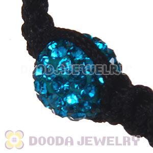 Wholesale On Sale Handmade Pave Blue Crystal Macrame Bracelets