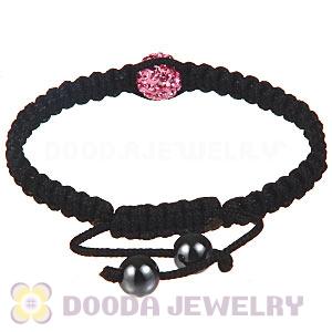Wholesale On Sale Handmade Pave Pink Crystal Macrame Bracelets