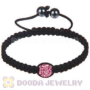 Wholesale Special Price Handmade Pave Pink Crystal Macrame Bracelets