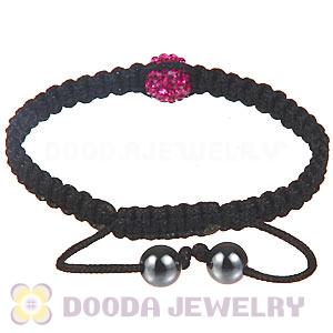 Wholesale On Sale Handmade Pave Fushia Crystal Macrame Bracelets