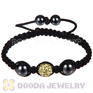 Wholesale Special Price Handmade Pave Yellow Crystal Macrame Bracelets