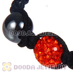 Wholesale On Sale Handmade Pave Orange Crystal Macrame Bracelets