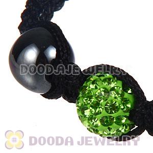 Wholesale On Sale Handmade Pave Green Crystal Macrame Bracelets