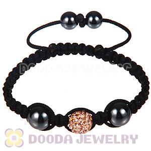 Wholesale Special Price Handmade Pave Rose Crystal Macrame Bracelets