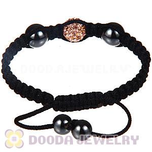 Wholesale On Sale Handmade Pave Rose Crystal Macrame Bracelets