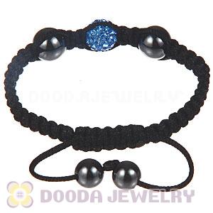 Wholesale On Sale Handmade Pave Blue Crystal Macrame Bracelets