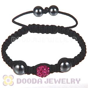 Wholesale Special Price Handmade Pave Fushia Crystal Macrame Bracelets