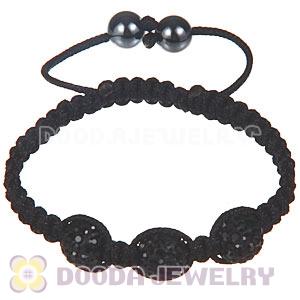 Wholesale Special Price Handmade Pave Black Crystal Macrame Bracelets