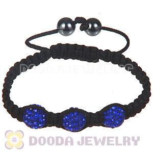 Wholesale Special Price Handmade Pave Blue Crystal Macrame Bracelets