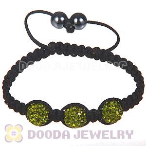 Wholesale Special Price Handmade Pave Olivine Crystal Macrame Bracelets