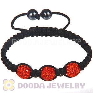 Wholesale Special Price Handmade Pave Orange Crystal Macrame Bracelets