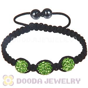Wholesale Special Price Handmade Pave Green Crystal Macrame Bracelets