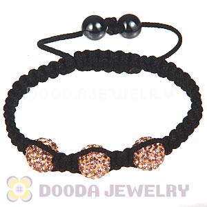Wholesale Special Price Handmade Pave Rose Crystal Macrame Bracelets