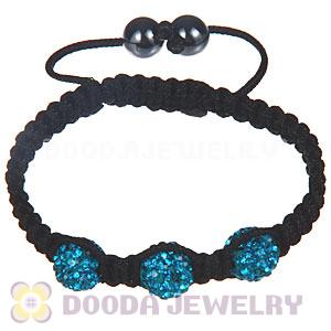 Wholesale Special Price Handmade Pave Blue Crystal Macrame Bracelets