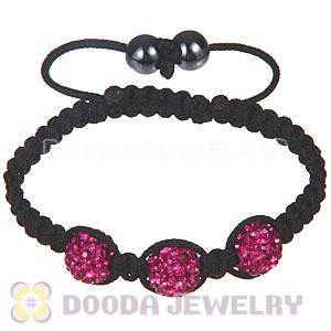 Wholesale Special Price Handmade Pave Fushia Crystal Macrame Bracelets