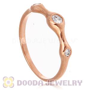 Rose Gold Plated Stackable Halo Ring With Austrian Crystal Diamond