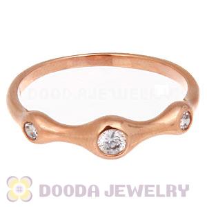 Rose Gold Plated Stackable Halo Ring With Austrian Crystal Diamond