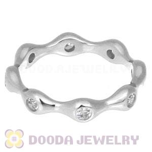 Platinum Plated Stackable Ring With Austrian Crystal Diamond