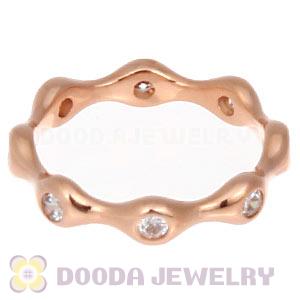 Rose Gold Plated Stackable Ring With Austrian Crystal Diamond