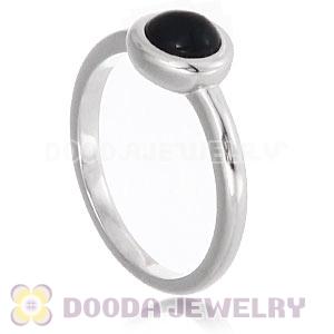 Platinum Plated Stackable Cabochon Pearl Ring Wholesale