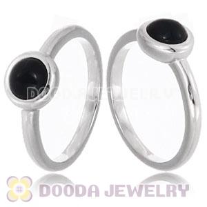 Platinum Plated Stackable Cabochon Pearl Ring Wholesale