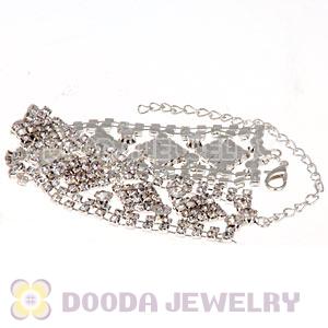 Silver Plated Alloy Crystal Bracelets Chain Wholesale With Lobster Clasp