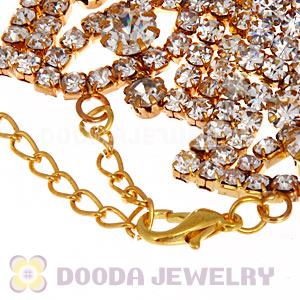 Gold Plated Alloy Crystal Bracelets Chain Wholesale With Lobster Clasp