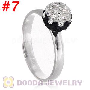 8mm Czech Crystal Ball 925 Sterling Silver Rings Wholesale