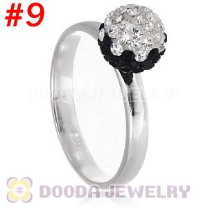 8mm Czech Crystal Ball 925 Sterling Silver Rings Wholesale