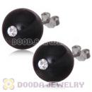 10mm Black Onyx Sterling Silver Stud Earrings Wholesale