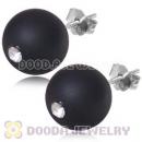 10mm Black Onyx Sterling Silver Stud Earrings Wholesale