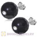 10mm Black Onyx Sterling Silver Stud Earrings Wholesale