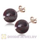 8mm Red Agate Sterling Silver Stud Earrings Wholesale