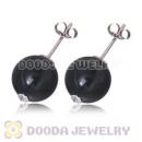 8mm Black Onyx Sterling Silver Stud Earrings Wholesale