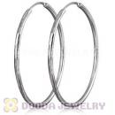 Dia 45mm Sterling Silver Hoop Earrings European Beads Compatible