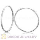 Dia 45mm Sterling Silver Hoop Earrings European Beads Compatible